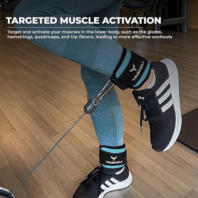 YAGHZU Ankle Straps for Cable Machines Women, Glute Kickback Cable Machine Attachments, Gym Ankle Cuffs, Wrist Cuffs for Workout, Leg Training Accessory, Fitness Gear for Home or Gym