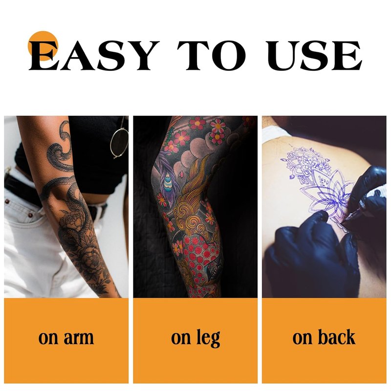 3MM Tattoo Fake Skin - 510Pcs Practice Skin with 10 Ink Cups & 500 Medium Caps