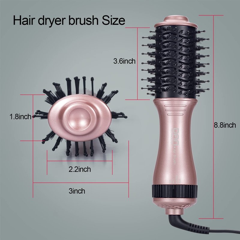 DAN Technology one Step HairDryer and volumizer,Small Hairbrush drye,2 inch Lightweight Electric Brush Hair, Small Brush Hair dryers for Women…