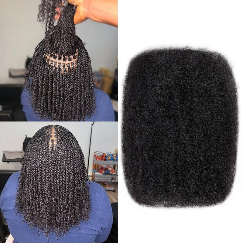 Ssawhair Afro Kinkys Bulk Human Hair For Dreadlock Extensions Repair Locs Mini Twist Braiding Hair Afro Kinky Curly Human Hair For Locs Extensions 14 Inch 50g