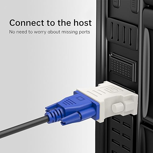 biaze DVI to VGA Cable Male to Female Adapter White (DVI24+5)