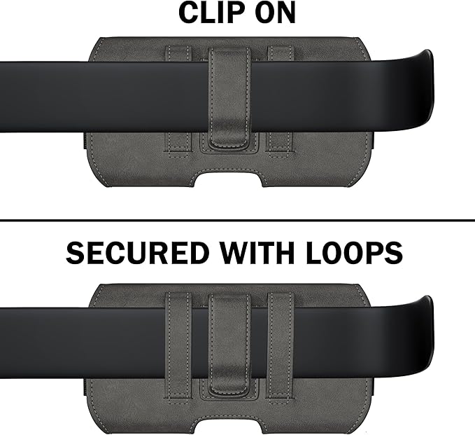 DeBin Case for Galaxy S26 S25 S24 5G S23, S22, S21, S20, S10, S9, A10e, A01, Note 10, Cell Phone Belt Holster Clip Pouch Holder Cover (Fits Samsung with Case on) Pewter