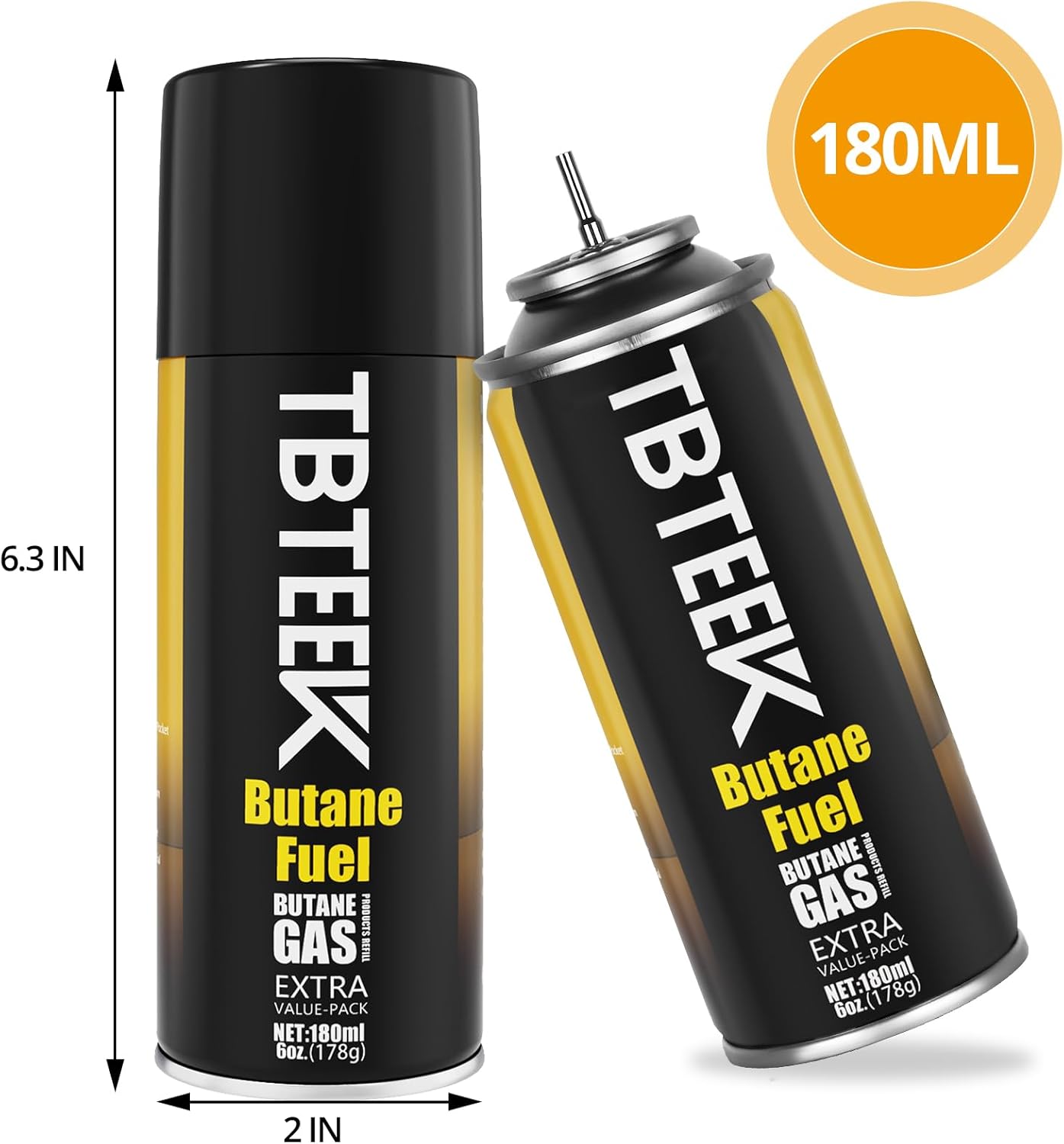 TBTeek Torch Lighter - Butane Kitchen Torch with Safety Lock & Adjustable Flame | 180ml Fuel Included