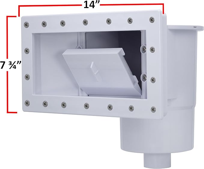 Rx Clear Heavy Duty Wide-Mouth Complete Thru-Wall Skimmer Kit for Above-Ground Swimming Pool | Made of Non-Corrosive Abs Plastic | Chemical Resistant | White