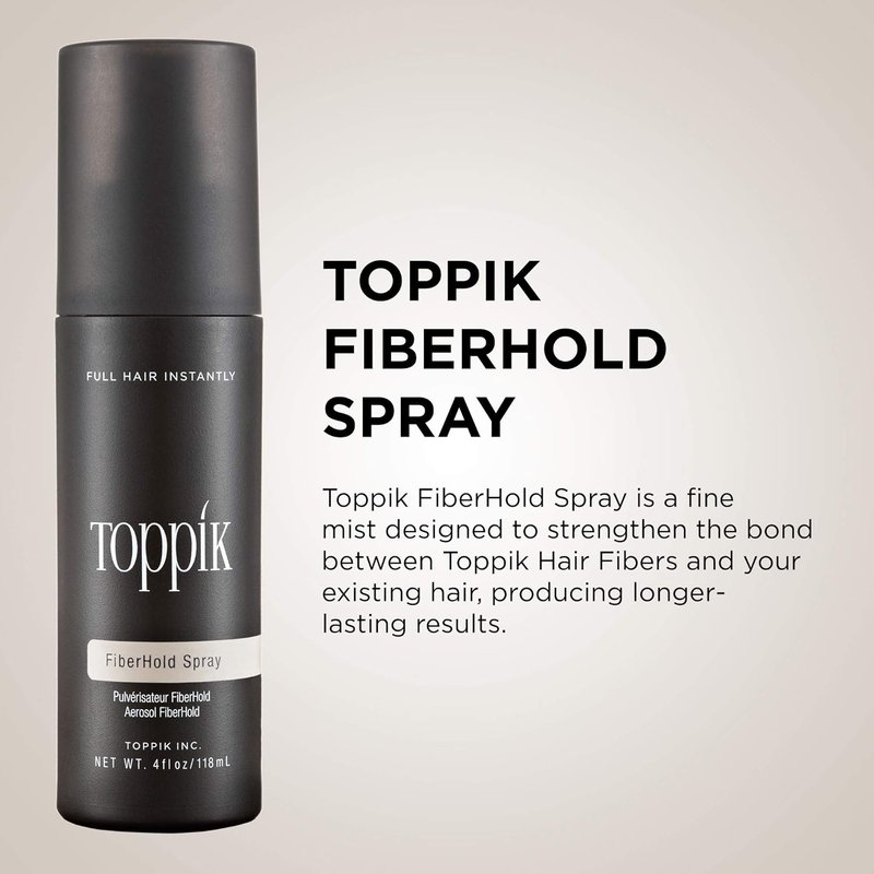 Toppik FiberHold Spray - Unscented Hair Thickening Spray | 4 Fl Oz for Strong Hold