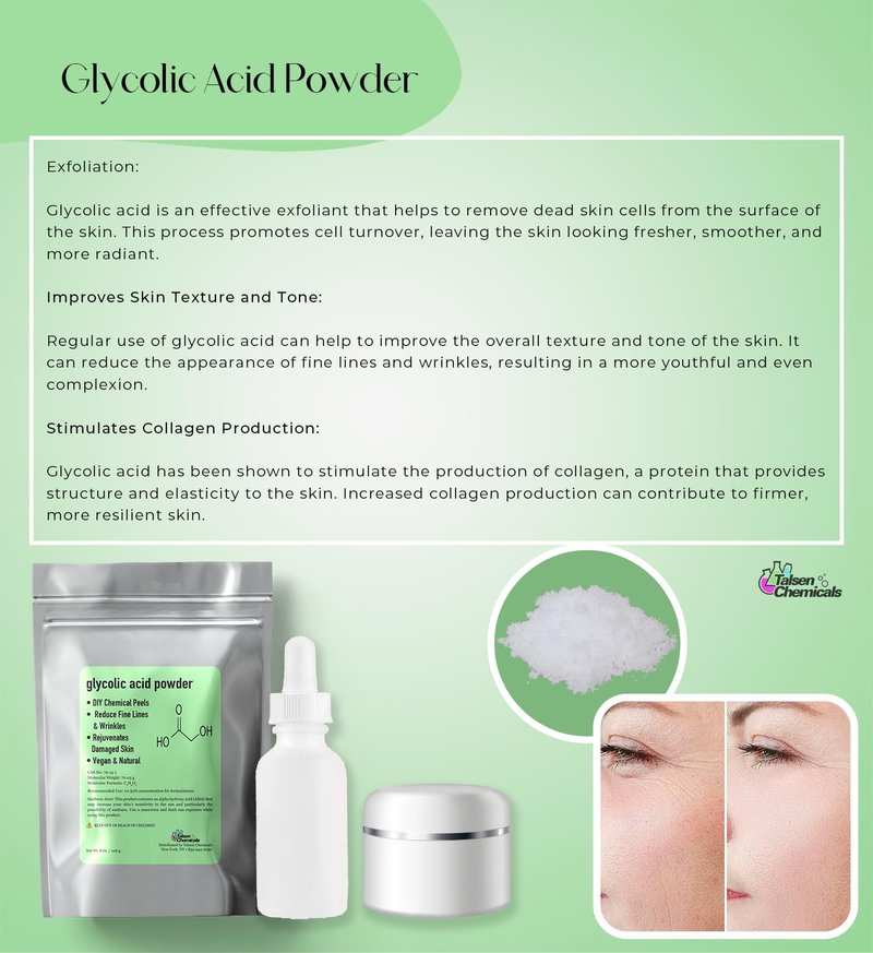Talsen Chemicals Glycolic Acid Powder DIY Glycolic Crystal Powder is Pure, DIY Cosmetics (4 Oz/113 grams)