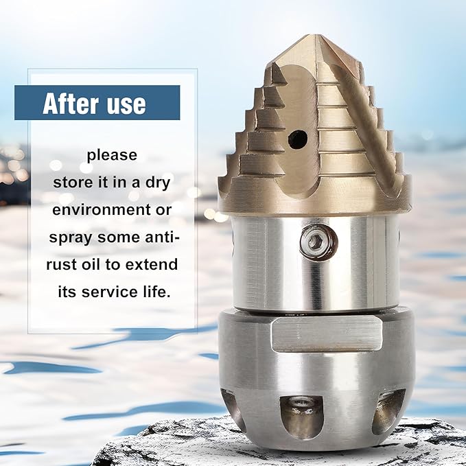 Anrain 3/8 Sewer Jetter Nozzle for 70 L/min Pressure Washer, 360 Degree 3/8 NPT Sewer Jetter Rotating Nozzle, Stainless Steel, for Courtyards, Cars, Outdoor Facilities, 2-Year US Warranty