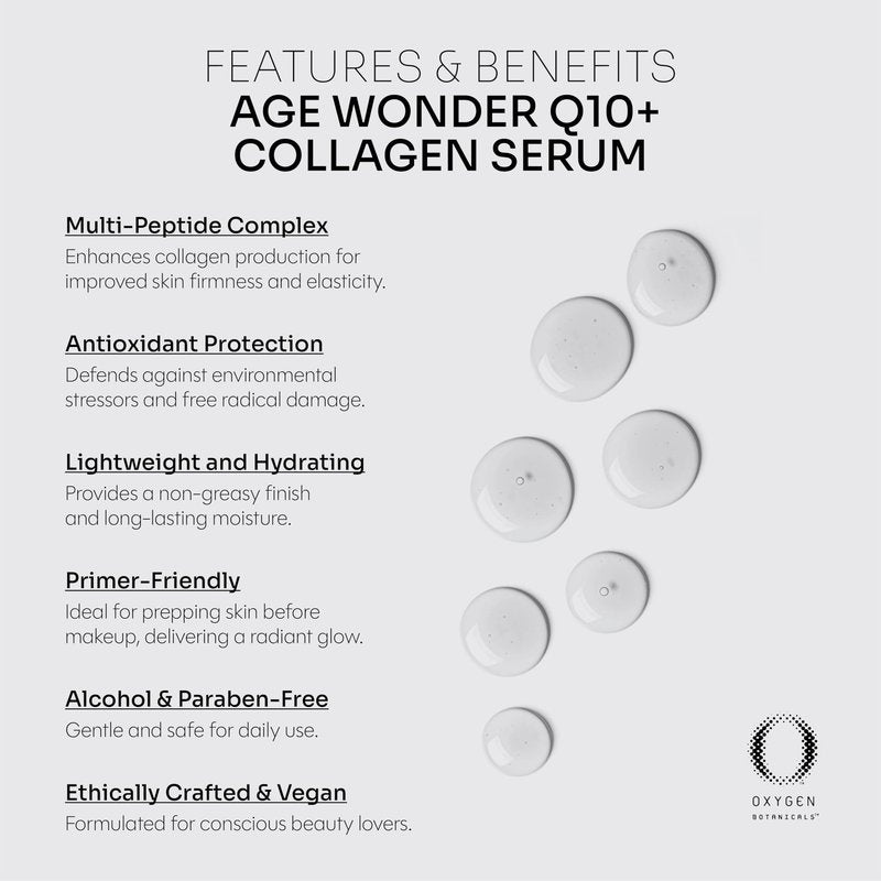 Oxygen Botanicals Age Wonder Q10+Collagen Serum-cell renewal, visible rejuvenation, anti-wrinkle, elasticity improvement-30ml (Collagen Serum)