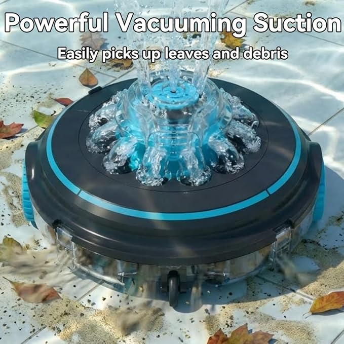 Automatic Cordless Pool Cleaner Upgrade for Above Ground Pools - Pool Stomach 65 | 75-Min Runtime, Self-Parking | Cleans Slopes & Ramps | Dual Filter System for Leaves & Sand | US/EU Patented Design