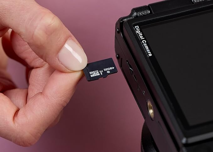 Amazon Basics microSDXC Memory Card with Full Size Adapter, A2, U3, Read Speed up to 100 MB/s, 128GB, Black