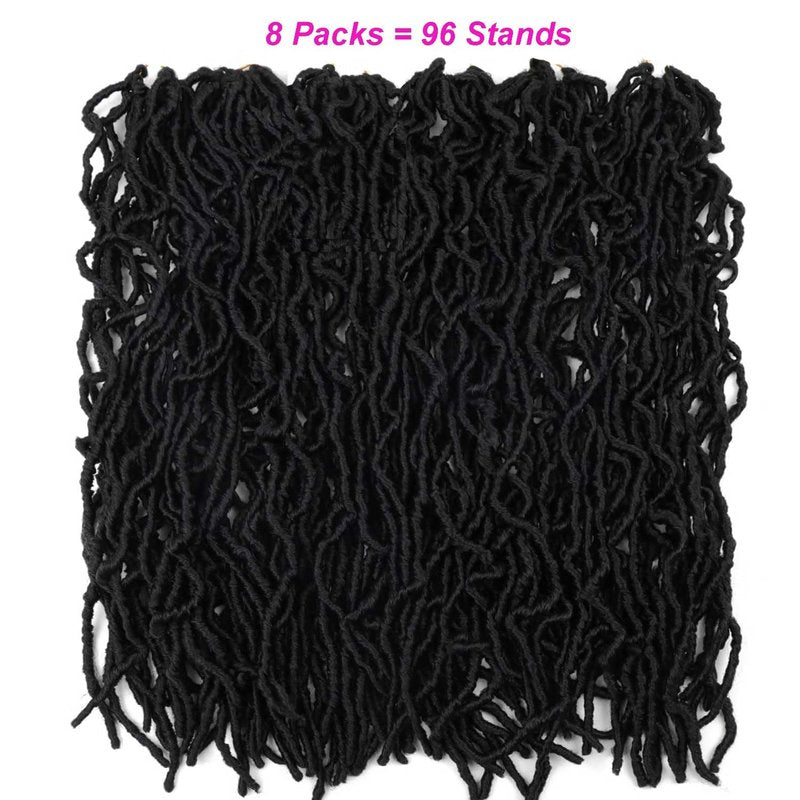 8 Packs Soft Locs Crochet Hair Pre Looped 24 Inch Faux Locs Crochet Braids for Butterfly Locs Synthetic Hair For Black Women (1B, 24 Inch (Pack of 8))
