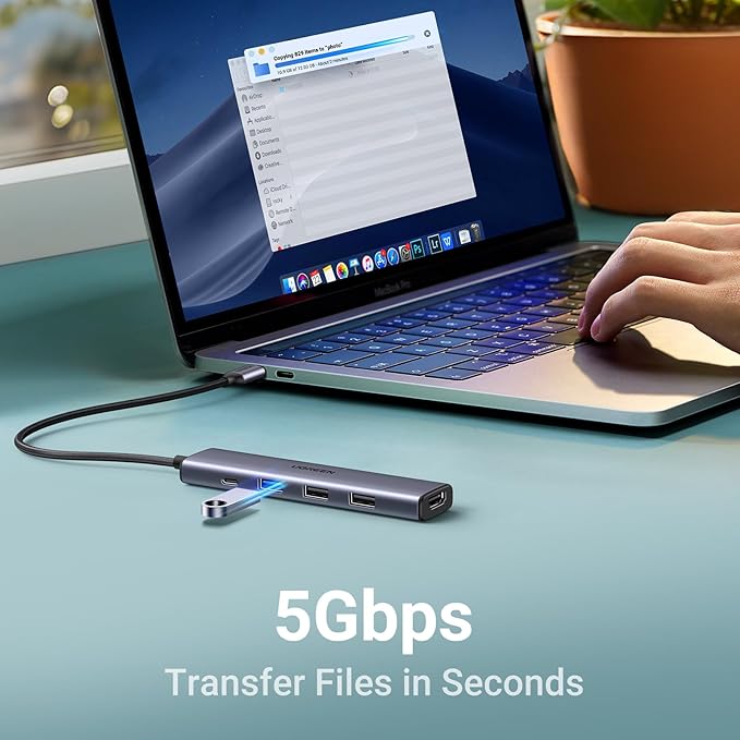 UGREEN USB C Hub 5 in 1 Multiport USB Adapter 4K HDMI, 100W Power Delivery, 3 USB-A Data Ports, USB C Dongle for MacBook Pro/Air M5/M4/M3/M2/M1, iPad Pro, iMac, iPhone 16 Pro/Pro Max, XPS, Thinkpad