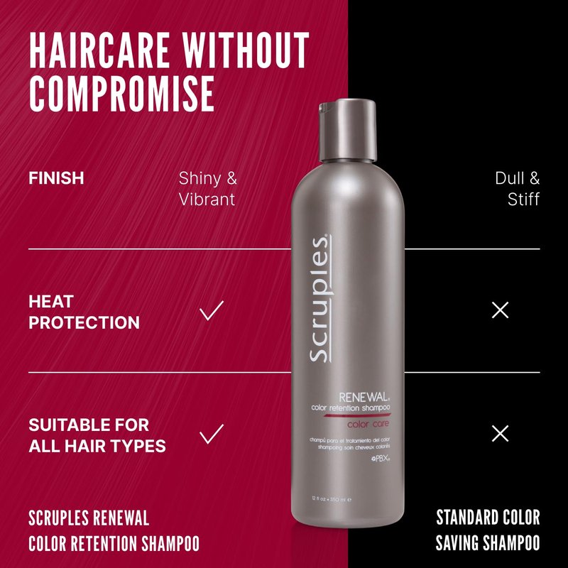 Scruples Renewal Color Retention Shampoo - Color Care for Vibrant Hair | 12 oz (350 ml)