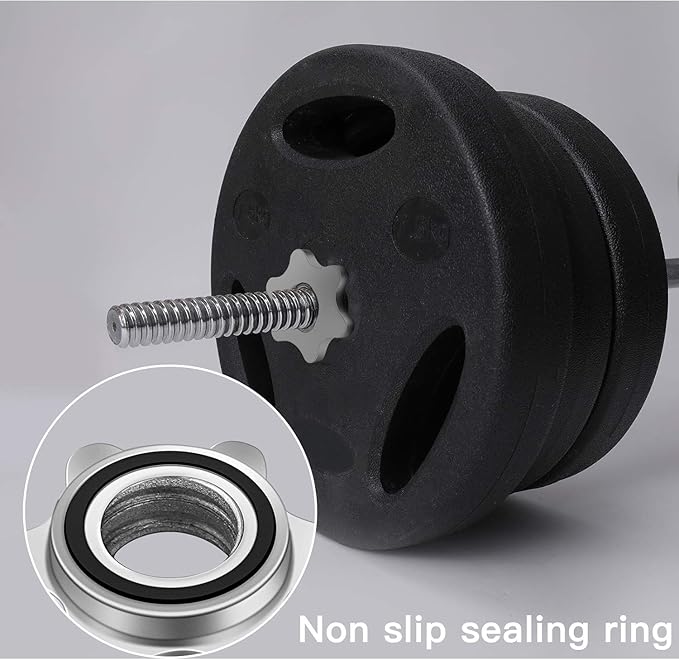 Lamoutor 2Pcs Anti-Slip Hex Nut Collar Screw for Barbell Dumbbell Weight Lifting 30mm