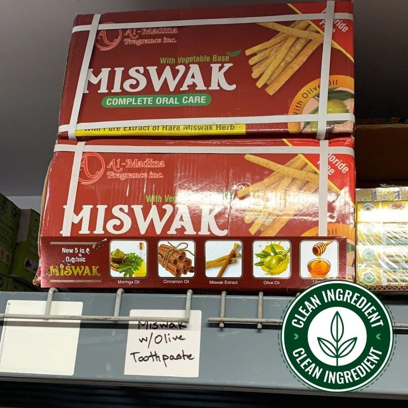 Organic Miswak Moringa Toothpaste - 10-in-1 Herbal Formula | Fluoride-Free, 7.05 oz, Clove & Myrrh