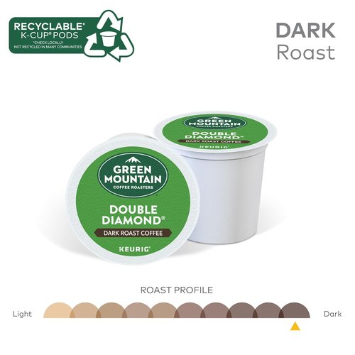 Green Mountain Coffee Roasters Dark Roast K-Cup Pods - Double Diamond, 96 Count for Rich Flavor