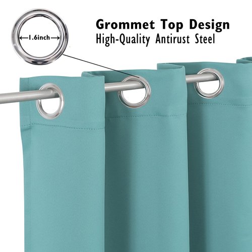 ChrisDowa Blackout Curtains 108 inches Long for Bedroom - 2 Panels Set Grommet Thermal Insulated Room Darkening Curtains for Living Room (Aqua, 52 x 108 Inch)