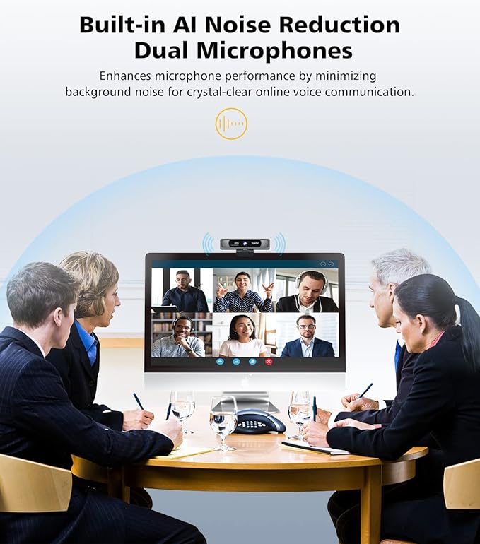 Spedal 4K Webcam with Tripod, Wide Angle 120° USB Webcam, Sony 1/2.8" Sensor, Dual Microphones, Remote Control, Auto Focus for Video Conferencing, Online Meetings, Streaming, Zoom & Teams