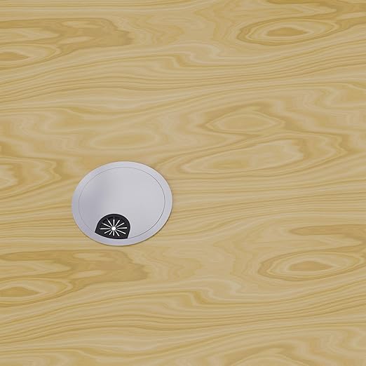 Skweawert Desk Grommet 3-1/8 Inch 80mm, Zinc Alloy Computer Desk Wire Hole Cover, Office Desktop Cord Cable Hole Metal Ring, Silver Tone