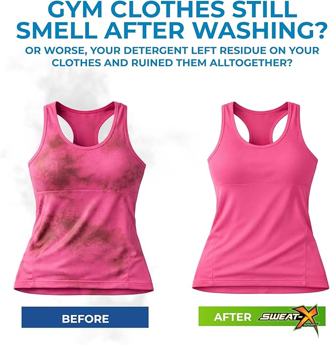 SWEAT X Original Activewear Laundry Detergent Liquid - Natural Washing Detergent for Activewear & Gym Clothes - Non Toxic Laundry Detergent for Sensitive Skin - Concentrated, 45 Loads (4 Bottles)