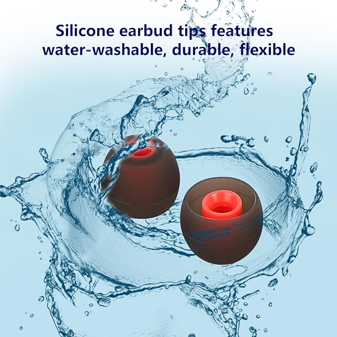 MMYQXI Silicone Earbud Tips - Fit for In-Ear Headphones (Inner Hole 3.8mm-5.1mm) - 9 Pairs S/M/L