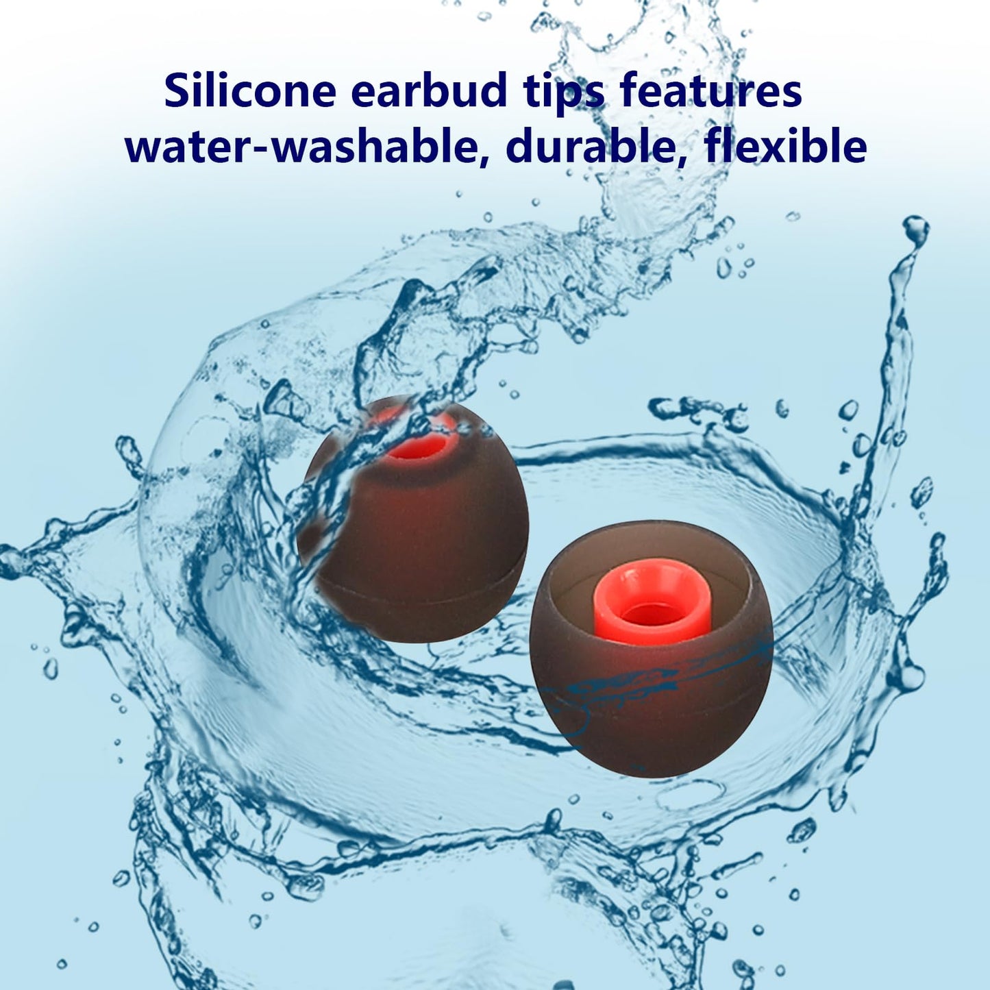 MMYQXI Silicone Replacement Earbud Tips Earbud Covers Ear Tips Fit for in-Ear Headphones (Inner Hole 3.8mm -5.1mm) Earbud Replacement Tips 9 Pairs