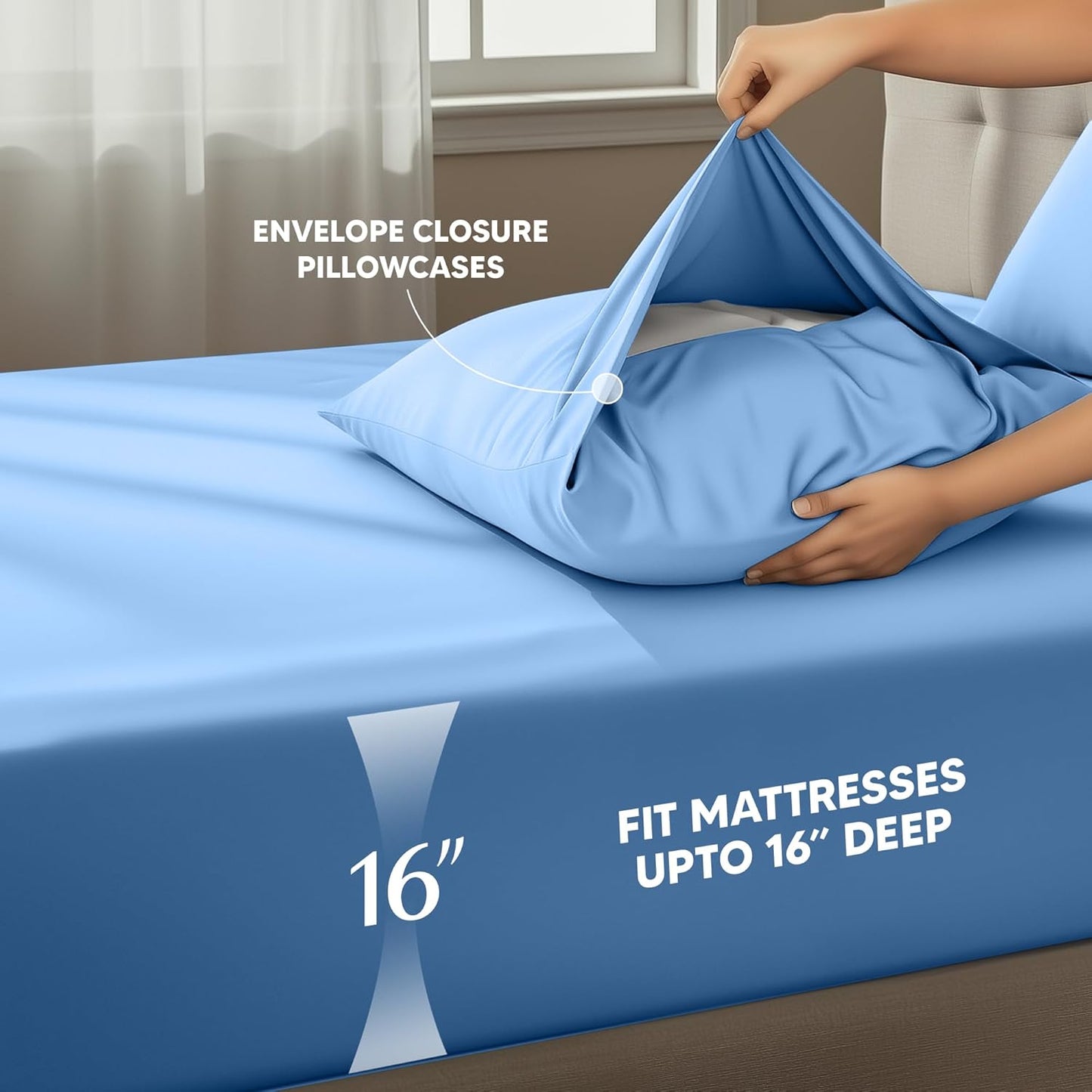 Utopia Bedding Full Size Sheet Set - Soft & Breathable Microfiber, 4-Piece in Dutch Blue