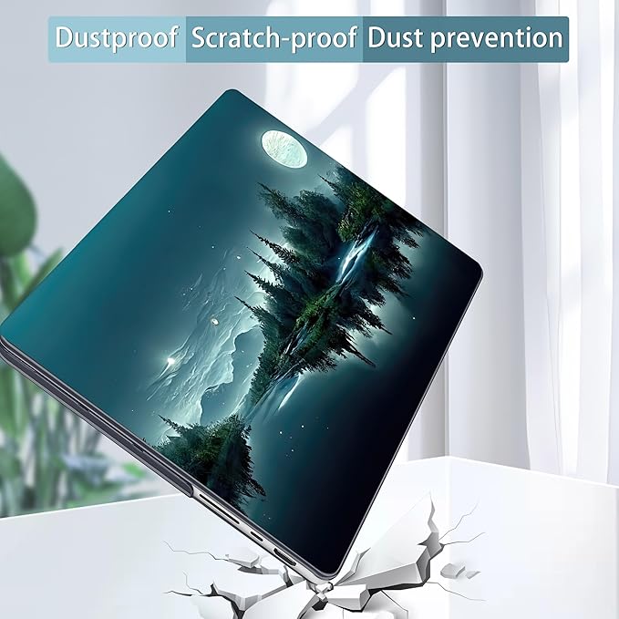 Tuiklol for MacBook Pro 14 Inch Case 2026 2025 2024 2023 2022 2021 Release M5/M4/M3/M2/M1 A2442 Pro/Max,Hard Shell Case with Screen Protector for Touch ID, Night Forest