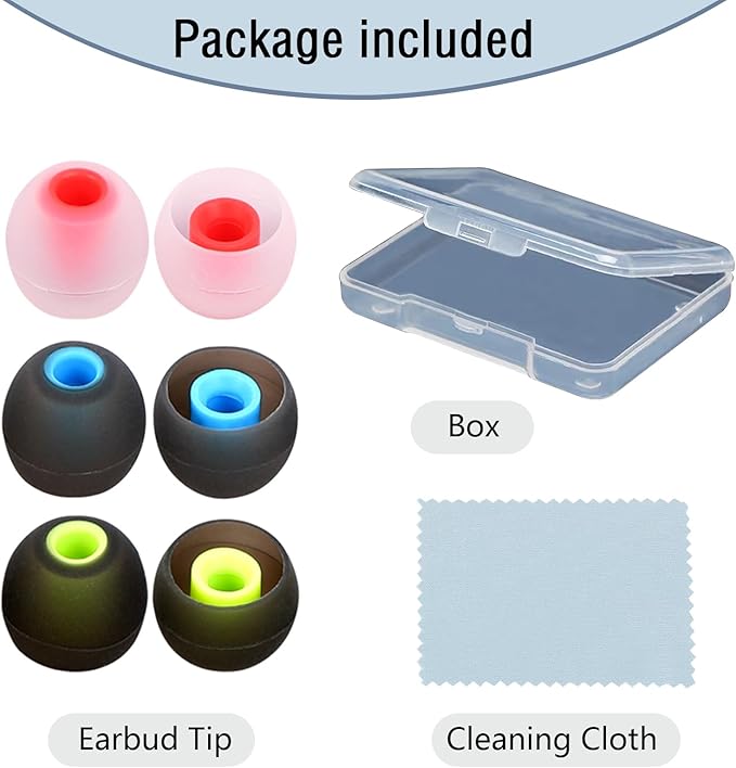 MMYQXI Replacement Earbud Tips Silicone Ear Tips Fit for in-Ear Headphones (Inner Hole 3.8mm -5.1mm) Earbud Replacement Tips 9 Pairs