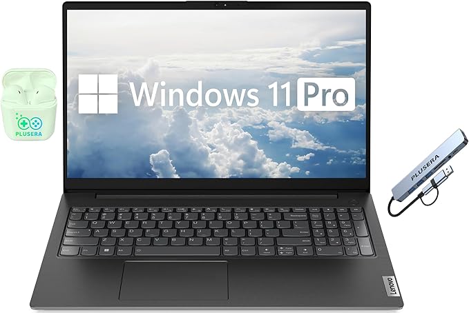 Lenovo V15 G4 15.6" FHD Laptop Computer, 8-Cores AMD Ryzen 7, Windows 11, PLUSERA Earphones, Black (16GB RAM | 1TB Storage)