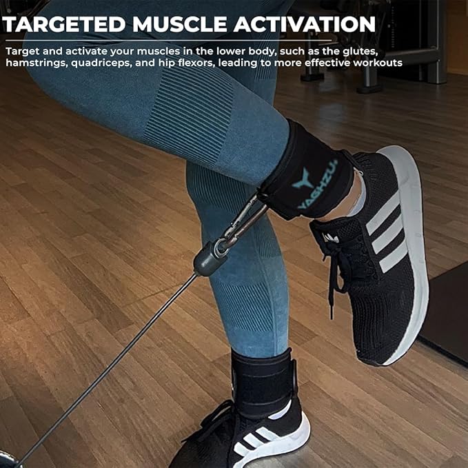 YAGHZU Ankle Straps for Cable Machines Women, Glute Kickback Cable Machine Attachments, Gym Ankle Cuffs, Wrist Cuffs for Workout, Leg Training Accessory, Fitness Gear for Home or Gym