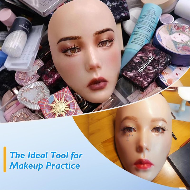 Silicone Makeup Practice Face Board - 5D Reusable Training Model for Beginners | Ideal for Eyeshadow Techniques