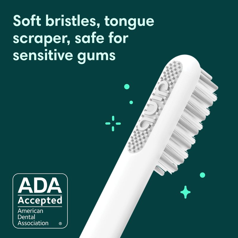 Quip Sonic Toothbrush for Adults - Timed Electric Toothbrush with Cover - Replaceable Brush Head, Soft Bristles, Plastic Handle, 3 Month Battery Life - Travel Toothbrush - Blue