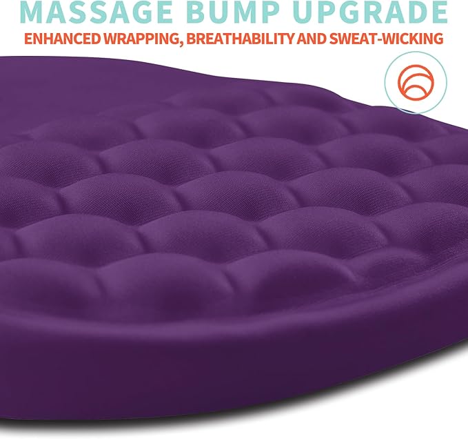 Kuosgm Ergonomic Mouse Pad Wrist Support with Memory Foam Massage Bulge, Carpal Tunnel Pain Relief Mousepad Wrist Rest for Mouse(12x8 inch, Deep Purple)