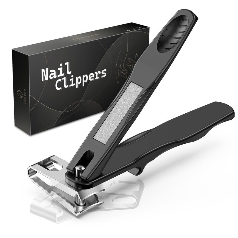 FERYES 360° Rotating Nail Clippers for Seniors, Long Handle Fingernail Clippers for Men and Women, Ergonomic EZ Grip Toenail Clippers for Thick Nails