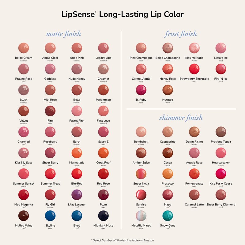 SeneGence LipSense Long-Lasting Liquid Lipstick – 18-Hour Wear, Waterproof, Transfer-Proof, Paraben-Free, Vegan, Cruelty-Free Lip Color in Multiple Shades