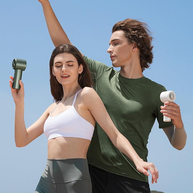 JISULIFE Handheld Fan Pro1S - Next-Gen Airflow: Up to 12h Runtime, Pearlescent ABS - Elegant Strength, 1-100 Speed Scroll Wheel, 3600mAh-Portable Fan for Travel, Gifts for Women Men(Cloud White)