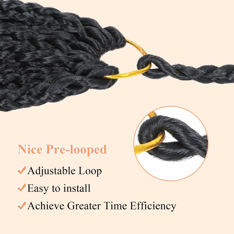 9 Packs Goddess Box Braids Crochet Hair 14 Inch Pre Looped Boho Crochet Braids Box Braids Crochet Hair With Curly Ends Crochet Braids Bohemian Synthetic Hair For Women (14 Inch, 1B/30/27)