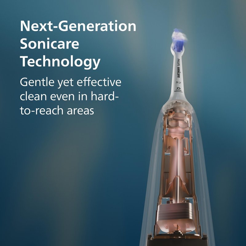Philips Sonicare 6500 Series Electric Toothbrush - Next-Generation Sonicare Technology, Pressure Sensor, 9 Brushing Settings, SmarTimer, BrushPacer, 21-Day Runtime, Travel Case, White, HX7410/10