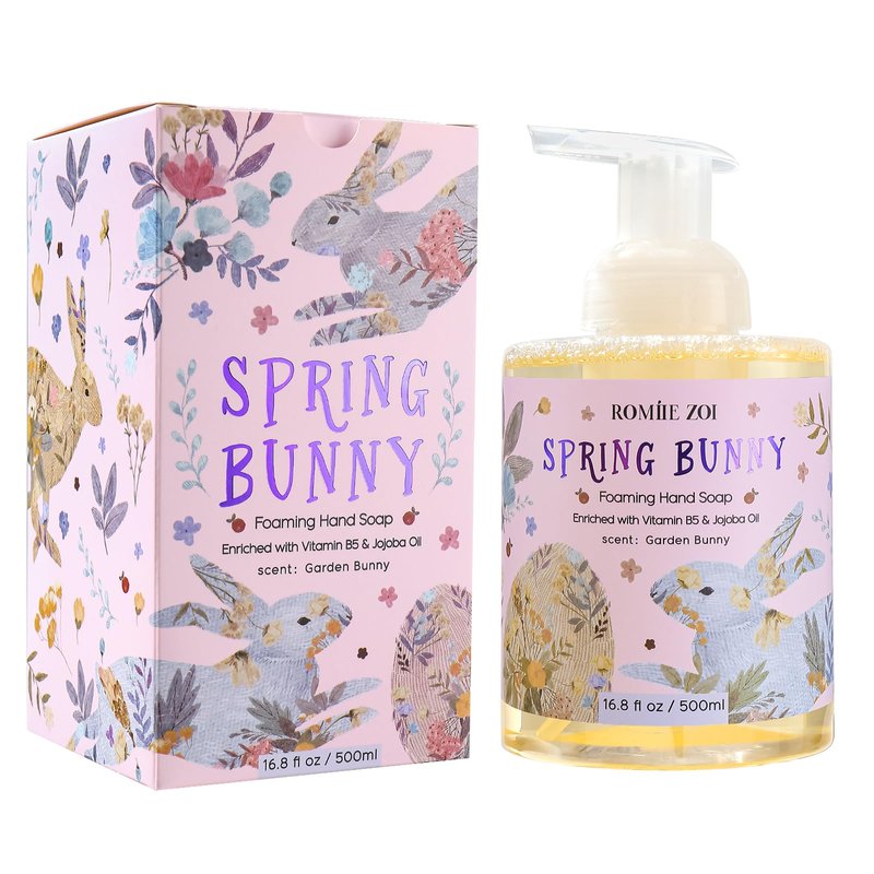 ROMIIE ZOI Foaming Hand Soap for Easter Gift Basket- Spring Bunny - Infused with Garden Bunny Aroma - 500 ML / 16.8 FL OZ