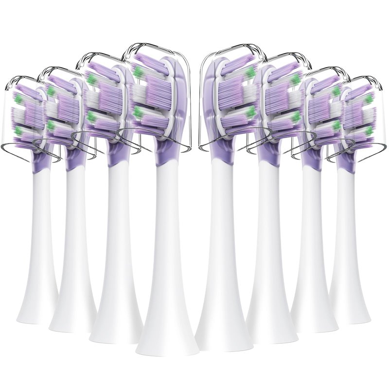 Replacement Toothbrush Heads Compatible with Philips Sonicare Click-on Handles Replacement Brush Head with Deep Reach Cleaning Electric Toothbrush Head, 8 Pack Replacement Heads