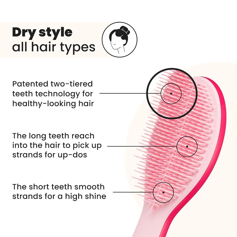 Tangle Teezer Ultimate Styler Hair Brush - Adds Volume, Texture & Shine | Sweet Pink