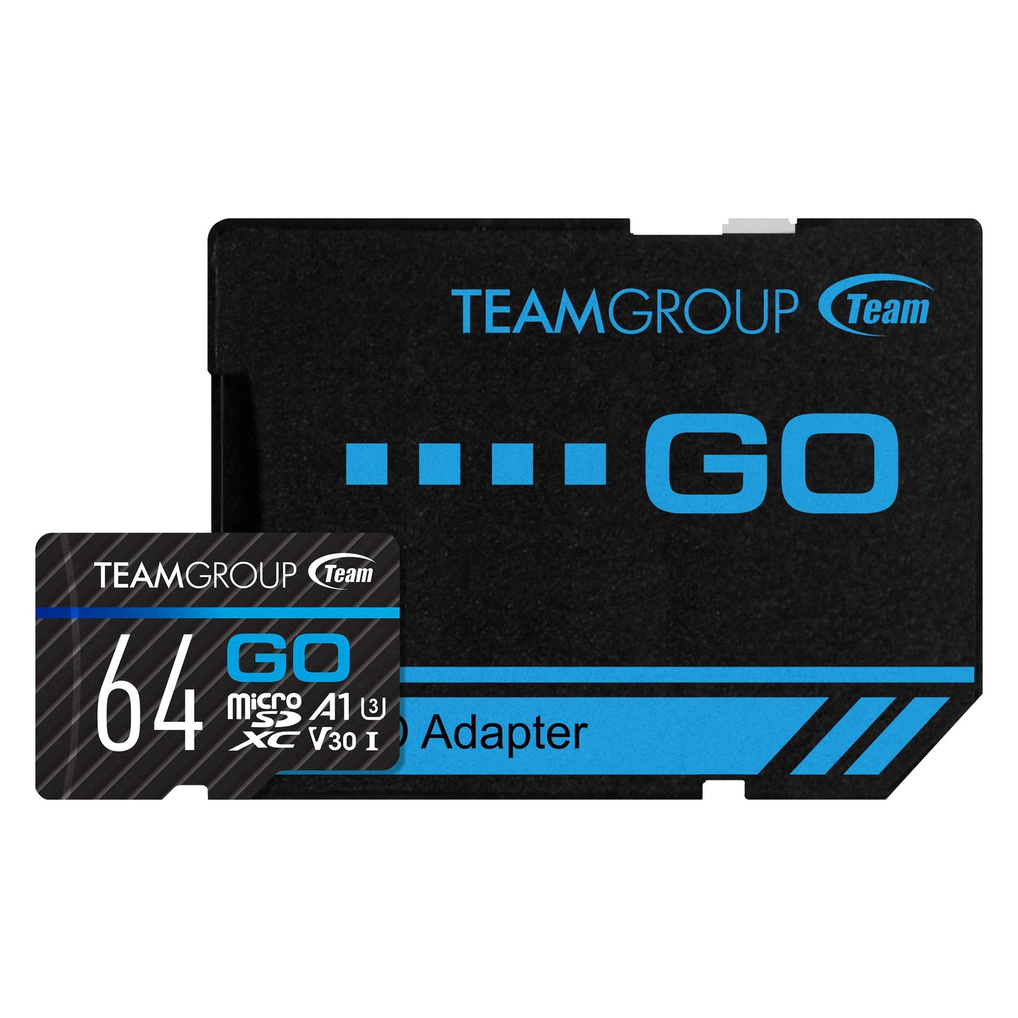 TEAMGROUP GO Card 64GB x 3 Pack MicroSDXC UHS-I U3 V30 4K for Action Cameras & Drone High Speed Flash Memory Card with Adapter for Outdoor Sports&Vlog, 4K Shooting,GoPro&Insta360&DJI TGUSDX64GU362