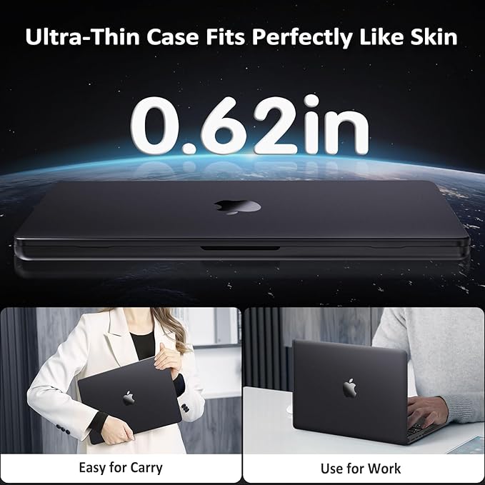 MOSISO Compatible with MacBook Pro 16 inch Case M5 2026 M4 M3 M2 M1 2025-2021 A3429 A3428 A3403 A3186 A2991 A2780 A2485, 4 in 1 Kit Seamlessly Closes Anti-Fingerprints Hard Shell, Space Black Clear