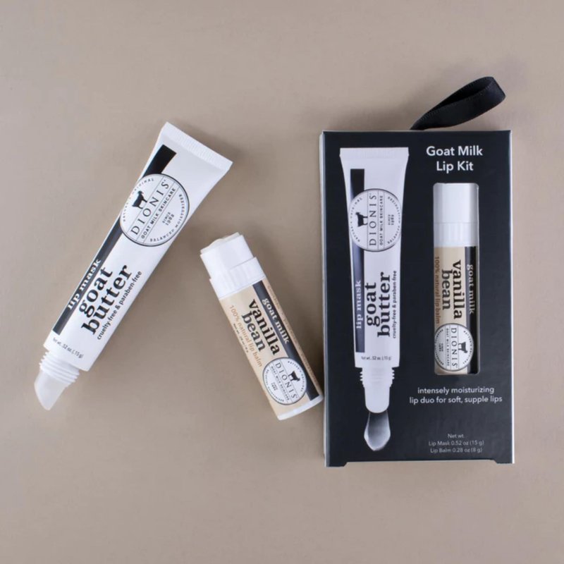 Dionis Goat Butter Overnight Lip Mask & Vanilla Bean Lip Balm Set (Pack of 2)
