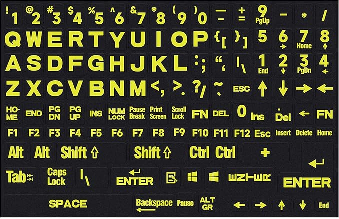 English Keyboard Letter Stickers Full Size Universal PC Computer Laptop Desktop Keyboard Replacement English Keyboard Stickers, QWERTY Alphabet KeyboardStickers -1PCS