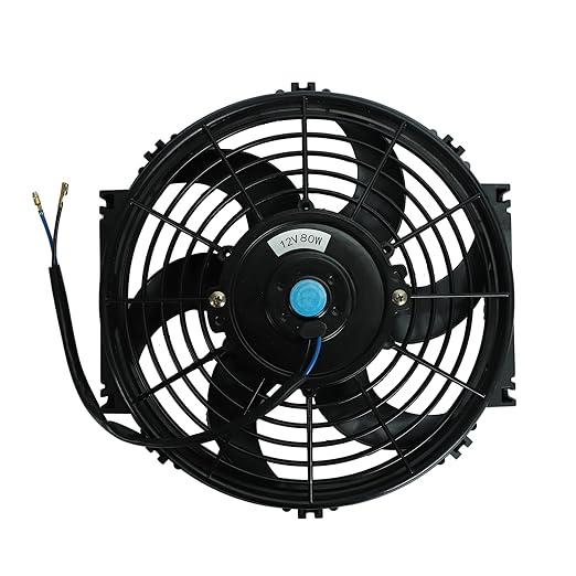 FSBCGT 2PCS 10 Inch Universal High Performance Slim Fan Push Pull Electric Radiator Cooling Fan 12V 80W Mount Kit Black