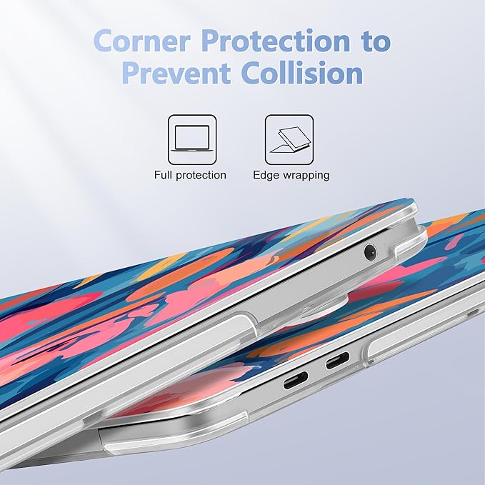 Lepeoac Case for MacBook Pro 13 inch Case M2 2022-2016 A2338 M1 A2251 A2289 A2159 A1989 A1708 A1706, Plastic Hard Shell + Keyboard Cover + Dust Plug, Flowers Print