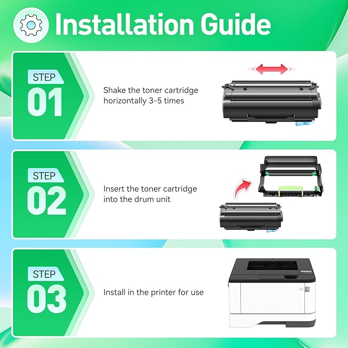 JCTONER 55B1000 Toner Cartridge with Chip Replacement for 55B1000 55B1H00 Compatible with MS331dn MS431dn MS431dw MX331adn MX431adn MX431adw MX432adwe MS331 MS431 MX331 MX431 Laser Printer Ink
