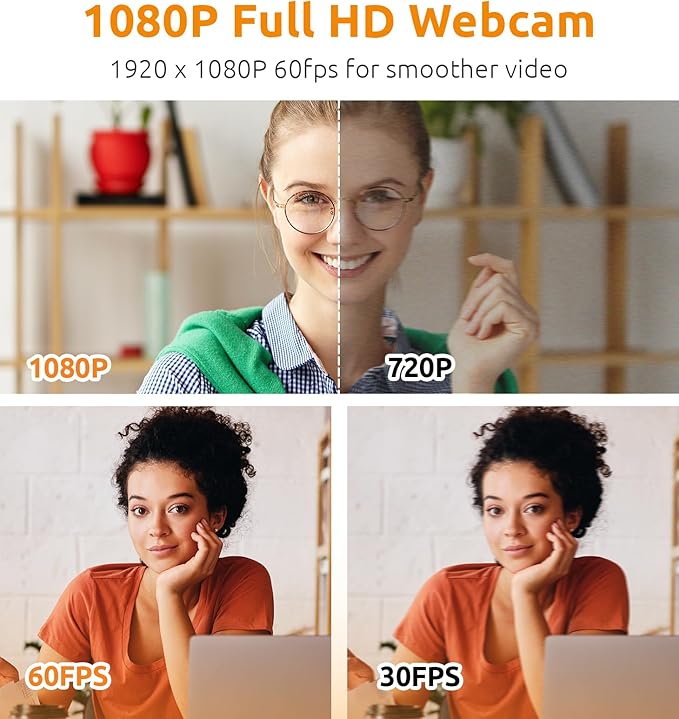 TOUCAN 1080P Webcam for pc, Webcam with Microphone for Laptop, Plug and Play USB Web Cam, 90°View Computer Camera, External Camera for Streaming, Skype, Zoom, FaceTime, Hangouts, MacBook/Tablet